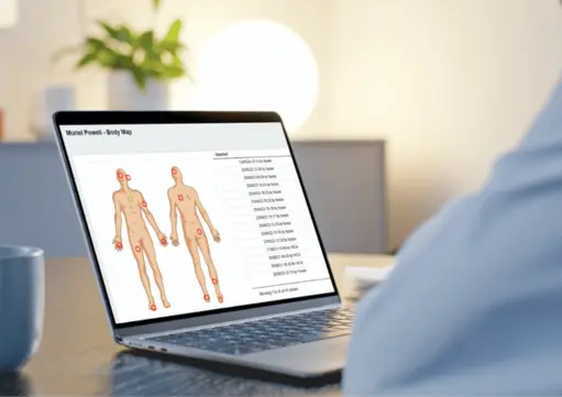 Resident body mapping feature in Fusion care home software