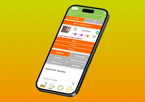 Personalised care planning feature in Fusion care home software